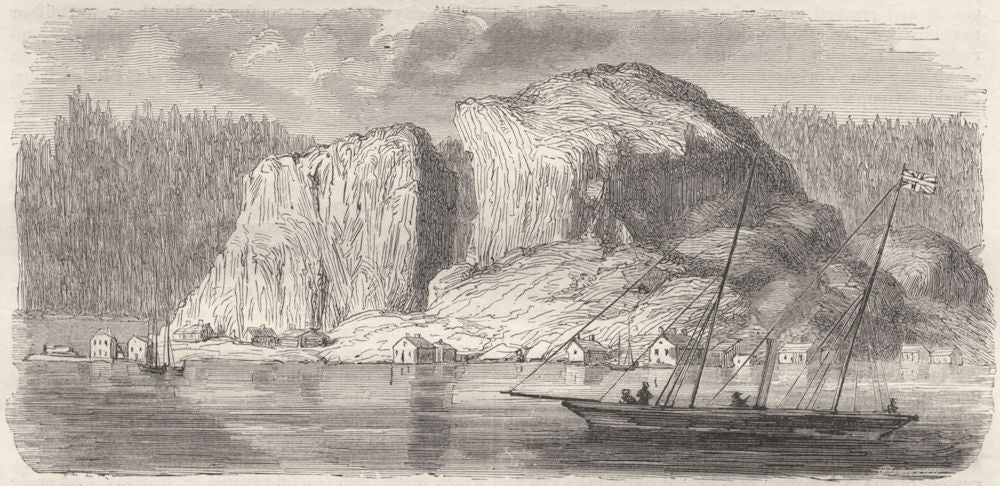 NORWAY. Kragero 1871 old antique vintage print picture